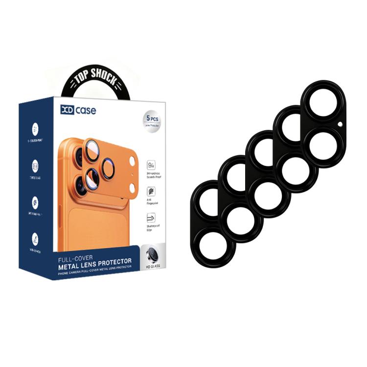 

For iPhone 17 XDcase 5pcs Armor Full-Coverage Frosted Metal Camera Lens Ring Film(Black)