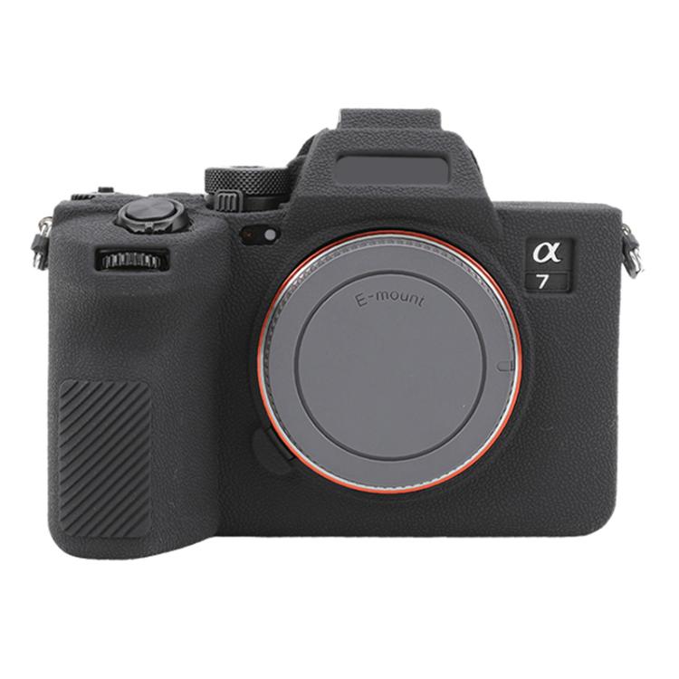 

For Sony Alpha 7 V / ILCE-7M5 Litchi Texture Soft Silicone Protective Case(Black)
