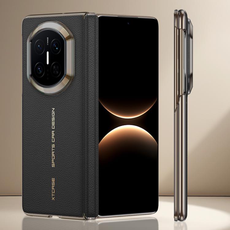 

For Huawei Mate X7 GKK Dual Center Leather Hinge Magnetic Phone Case(Black)