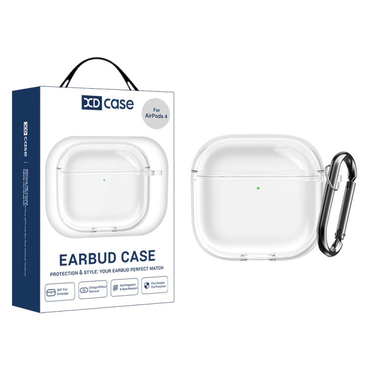 

For AirPods 4 XDcase Transparent TPU Earbud Protective Case with Carabiner