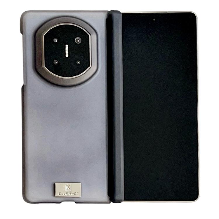 

For Huawei Mate X7 Icy Matte Magnetic Dual Hinge Phone Case with Nameplate(Black)