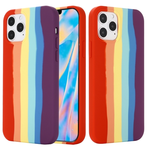 

Rainbow Liquid Silicone Shockproof Full Coverage Protective Case For iPhone 12 Pro Max