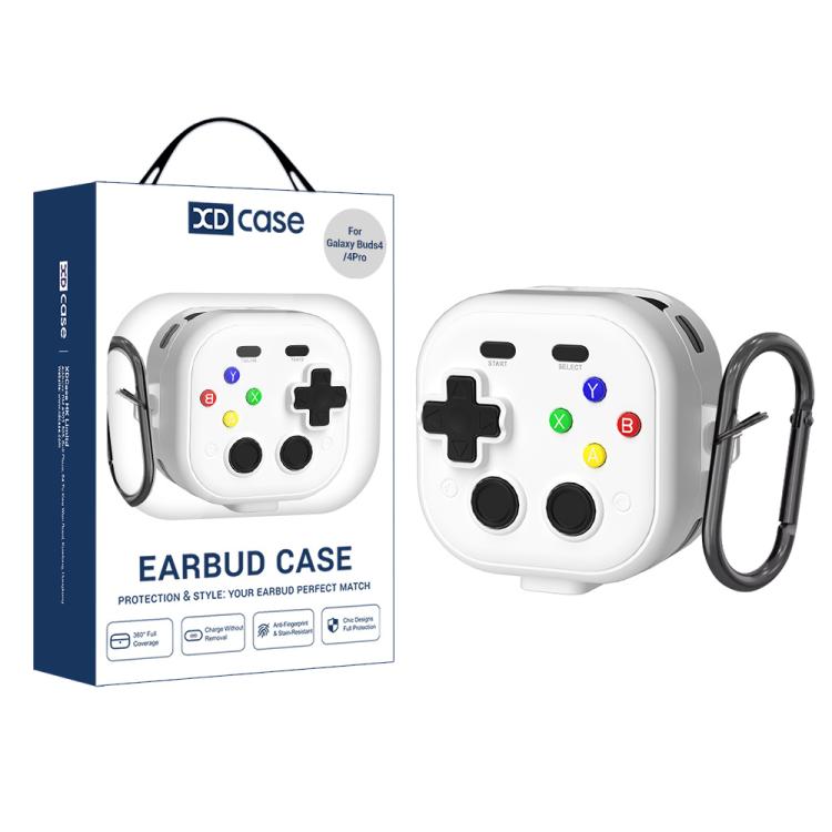 

For Samsung Galaxy Buds4 / 4 Pro XDcase Retro Game Console Design Earbuds Protective Case(White)