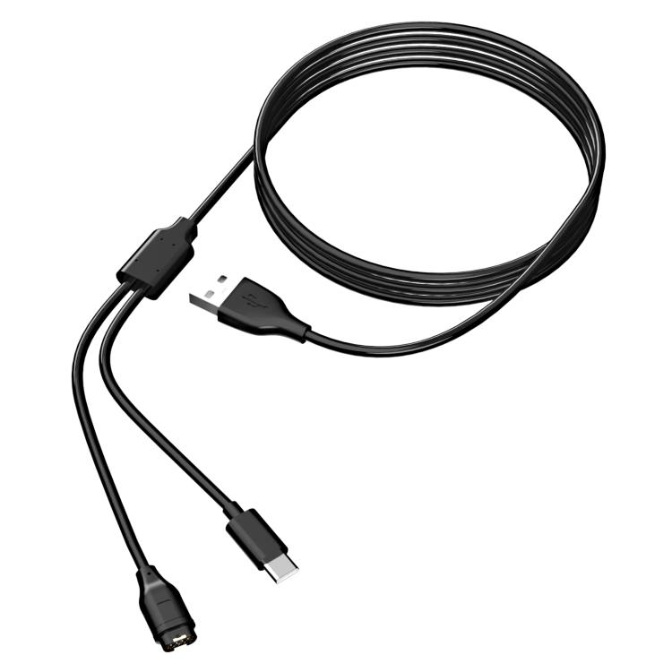 

For Garmin Fenix 8 xDfind 2 in 1 USB to Type-C Charger Cable, Length: 1.2m(Black)