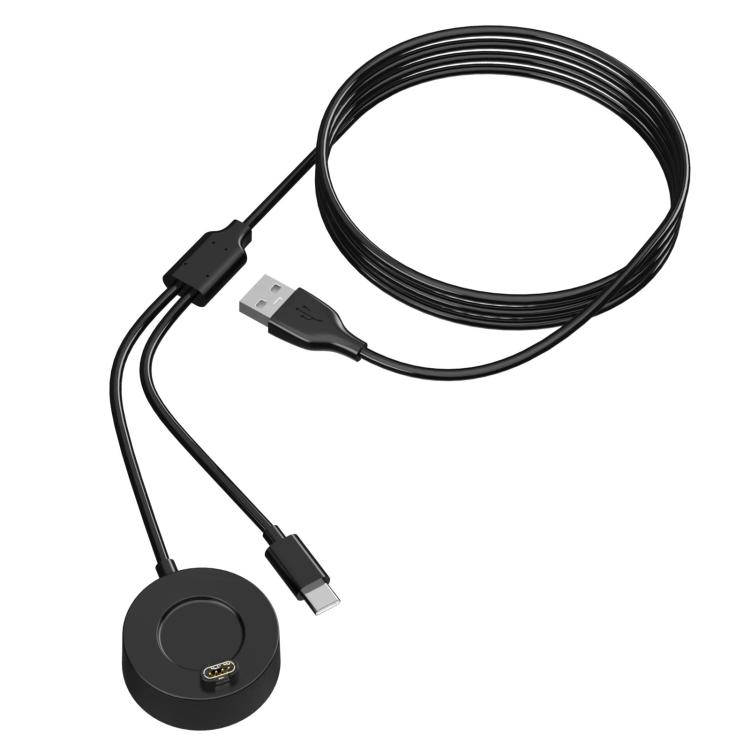 

For Garmin Fenix 8 xDfind 2 in 1 USB to Type-C Integrated Watch Charging Base, Length: 1.2m(Black)