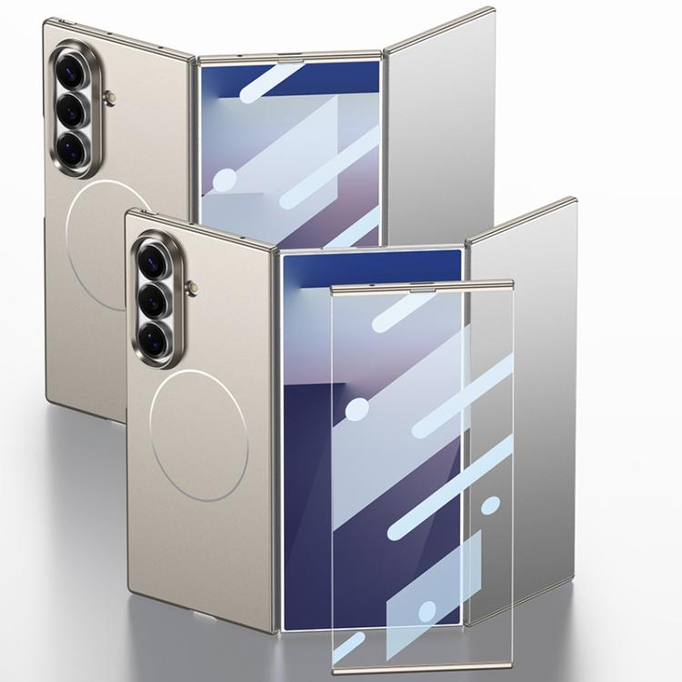 

For Samsung Galaxy Z TriFold GKK Integrated Full Cover Frame Ultra-thin Magnetic Nickel Ring Phone Case(Titanium Grey)