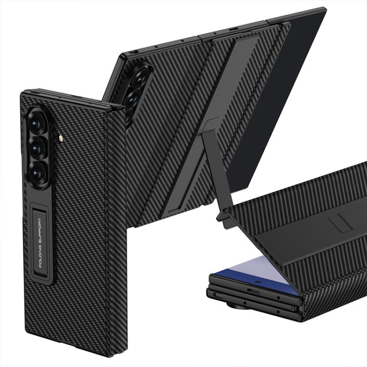 

For Samsung Galaxy Z TriFold GKK Integrated Full Coverage Flip Phone Case with All Purpose Holder(Carbon Fiber)