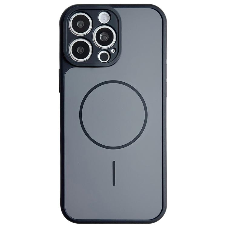 For iPhone 13 Pro Max Skin Feel Color Blocking Cooling Magnetic Phone Case(Black)