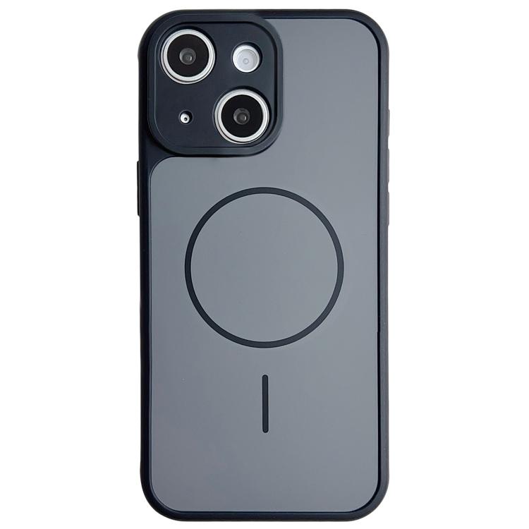 

For iPhone 14 Plus Skin Feel Color Blocking Cooling Magnetic Phone Case(Black)