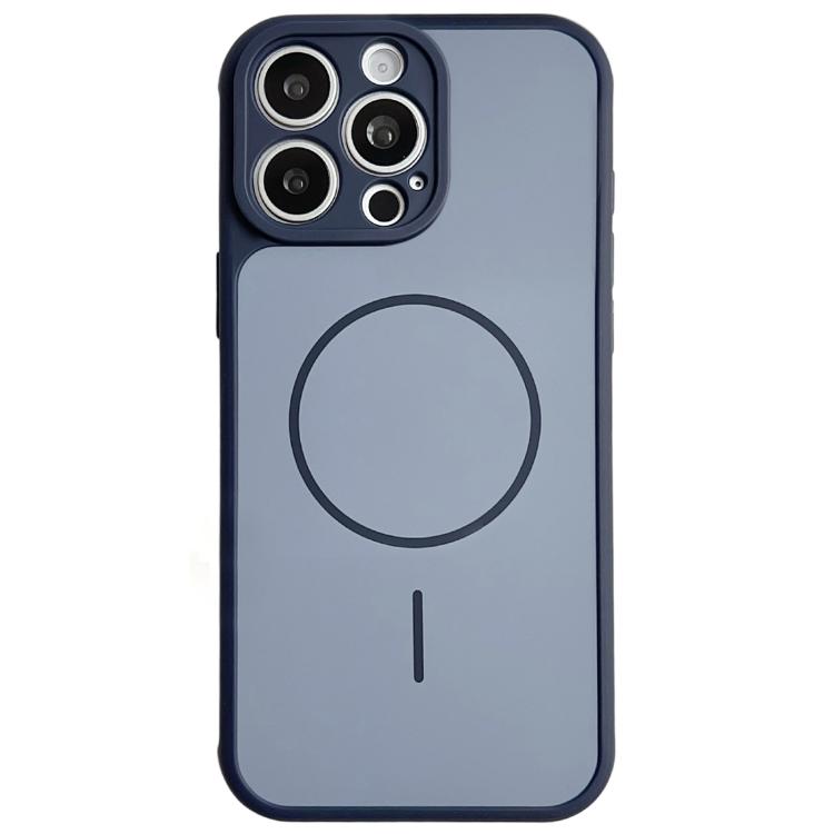 For iPhone 14 Pro Skin Feel Color Blocking Cooling Magnetic Phone Case(Royal Blue)