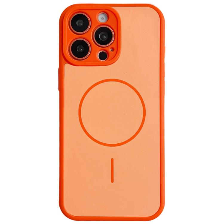 

For iPhone 14 Pro Skin Feel Color Blocking Cooling Magnetic Phone Case(Orange)