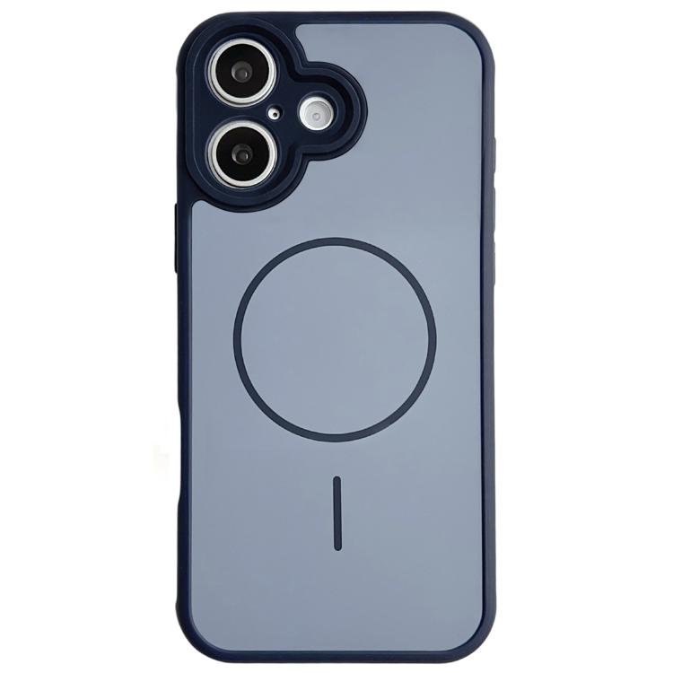 

For iPhone 16 Skin Feel Color Blocking Cooling Magnetic Phone Case(Royal Blue)