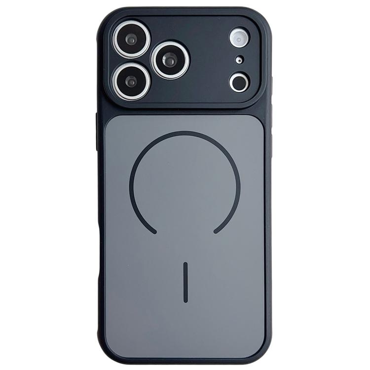 For iPhone 17 Pro Skin Feel Color Blocking Cooling Magnetic Phone Case(Black)