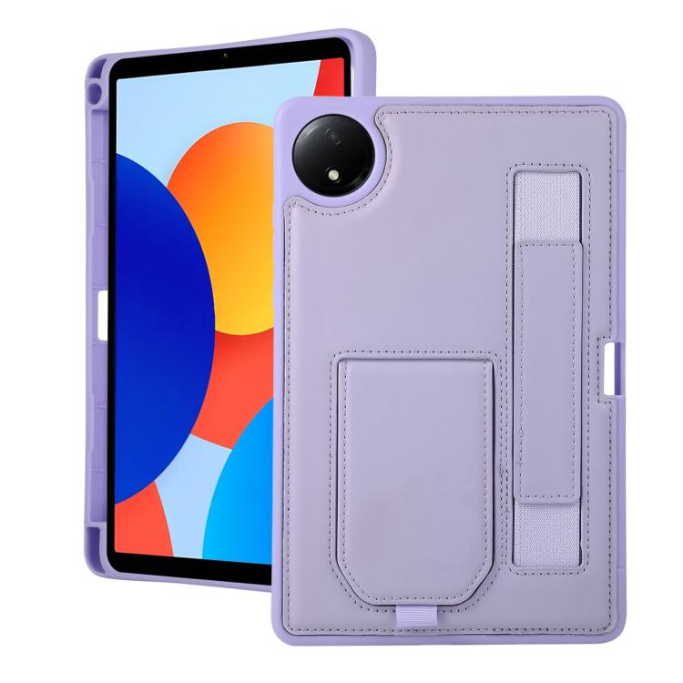 

For Xiaomi Redmi Pad SE 4G Hand Grip Holder Tablet Case with Pen Slot(Purple)