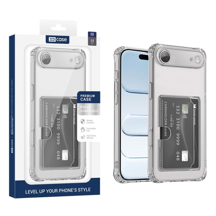For iPhone Air XDcase Clear TPU Card Slot Precision Hole Phone Case(Transparent)