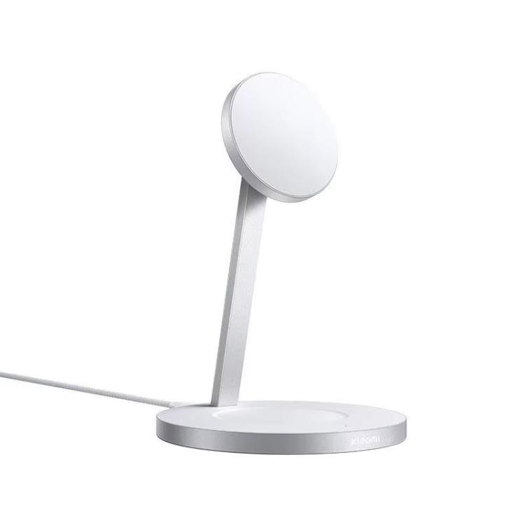 Original Xiaomi 30W 2 in 1 Magnetic Wireless Charger for Mobile Phones and Earphones(Silver White)