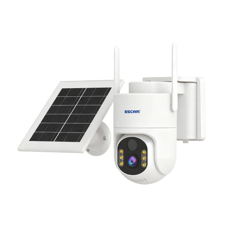 ESCAM QFS71 4G 3MP IP66 Wireless Security Camera System with Solar Panel, Version:European Version(White)