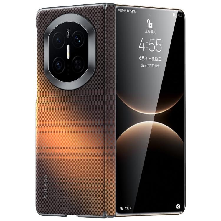 

For Huawei Mate X7 SULADA Kevlar Woven Texture Magnetic Leather Phone Case(Orange)