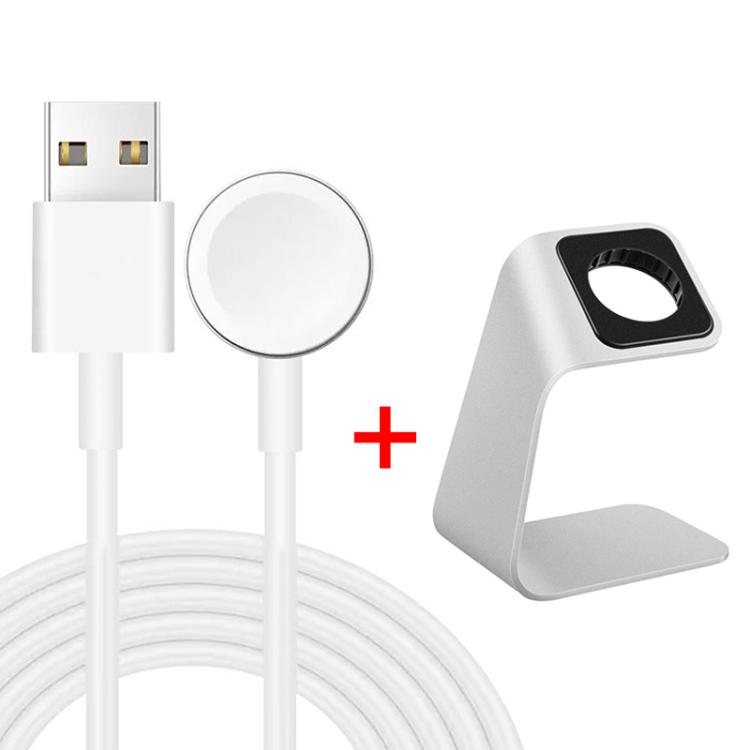 

xDfind For Apple Watch Smart Watch Aluminum Alloy Charging Holder and USB Charger Set(White)