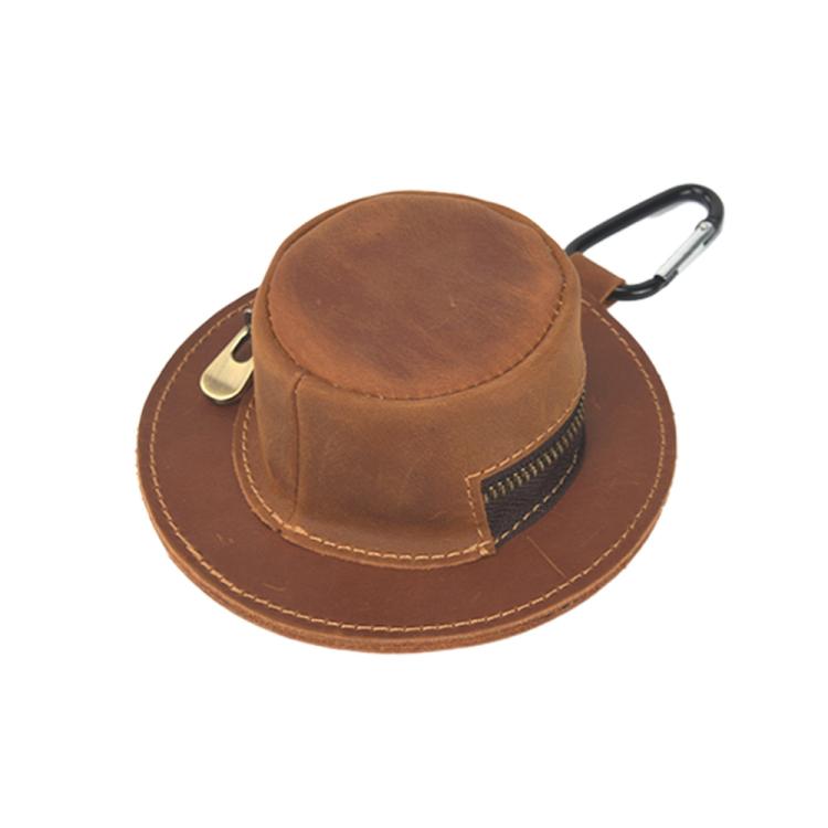 

Crazy Horse Genuine Leather Retro Hat Design Coin Purse Small Wallet Waist Pouch(Brown)