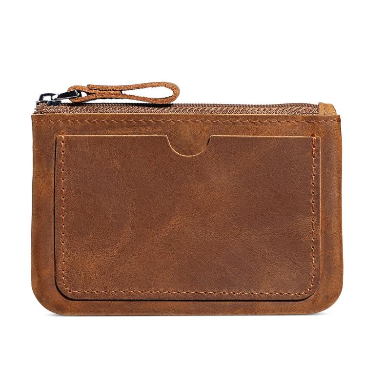 

Retro Crazy Horse Genuine Leather Unisex Wallet Small Coin Purse(Brown)