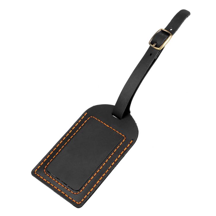 

Crazy Horse Genuine Leather Luggage Tag Boarding Pass Card Holder(Black)