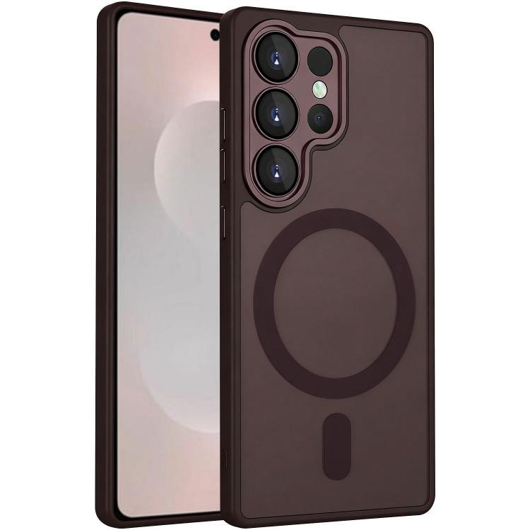 

For Samsung Galaxy S26 Ultra 5G XDcase Skin Feel Magnetic Frosted Phone Case with Lens Film(Brown)