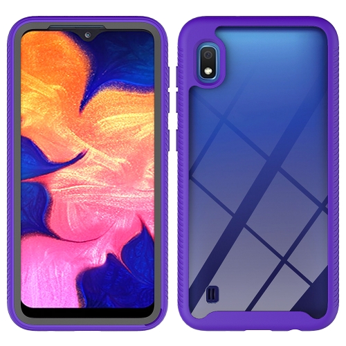 

For Samsung Galaxy A10 Starry Sky Solid Color Series Shockproof PC + TPU Protective Case(Purple)