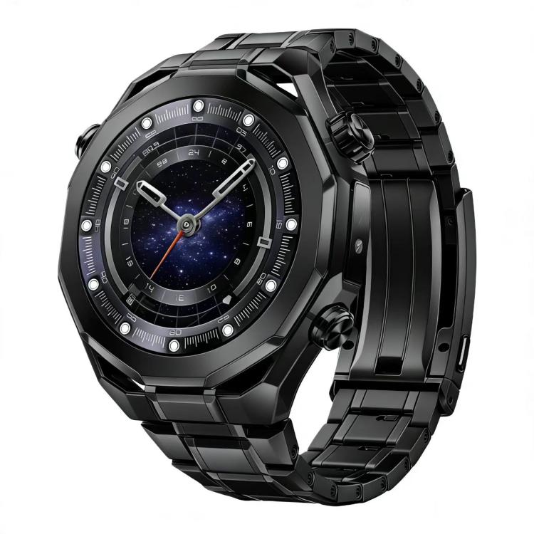 

22mm Five Beads Adjustable Buckle Detachable Titanium Alloy Watch Band(Black)