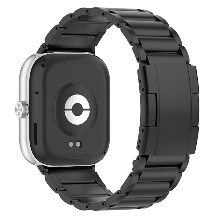 

For Redmi Watch 6 / 5 / Xiaomi Band 9 Pro / 8 Pro Three Beads Turtle Buckle Titanium Alloy Watch Band(Black)