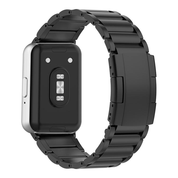 

For Samsung Galaxy Fit3 Three Beads Turtle Buckle Titanium Alloy Watch Band(Black)