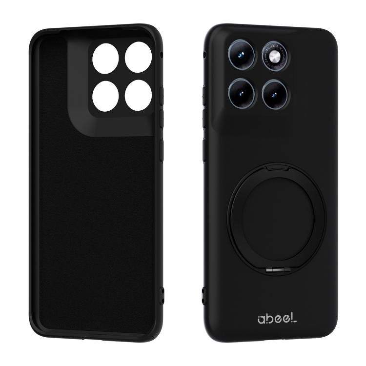 

For Motorola Edge 70 Fusion / 70 Fusion+ ABEEL Skin-friendly Feel Magnetic Liquid Silicone Phone Case with Holder(Black)