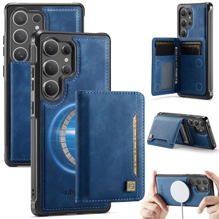 For Samsung Galaxy S26 Ultra 5G AutSpace A13 MagSafe Magnetic RFID Flip Card Bag Phone Case(Blue) — купить у Sunsky-online WW