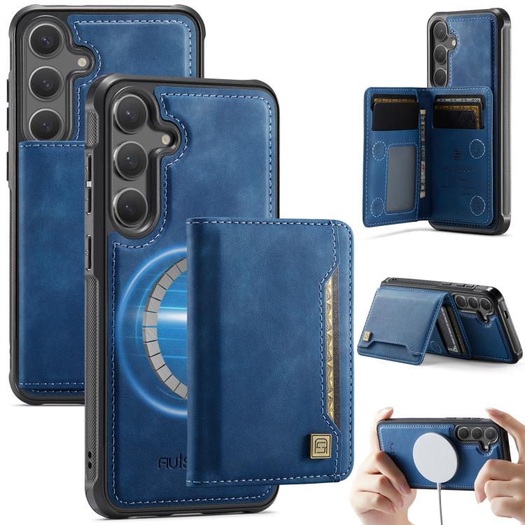 For Samsung Galaxy S24 / S25 5G AutSpace A13 MagSafe Magnetic RFID Flip Card Bag Phone Case(Blue) — купить у Sunsky-online WW