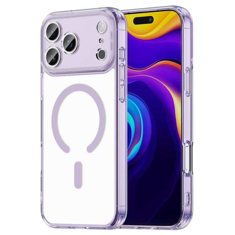 

For iPhone 17 Pro Max PC Hybrid TPU Airbag Shockproof MagSafe Phone Case(Transparent Purple)