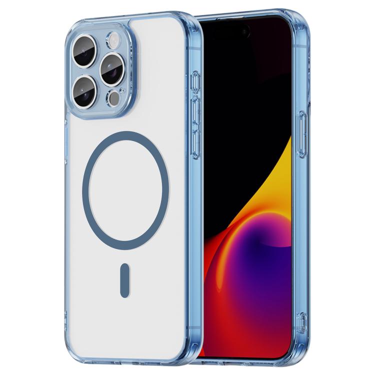 

For iPhone 15 Pro Max PC Hybrid TPU Airbag Shockproof MagSafe Phone Case(Transparent Blue)
