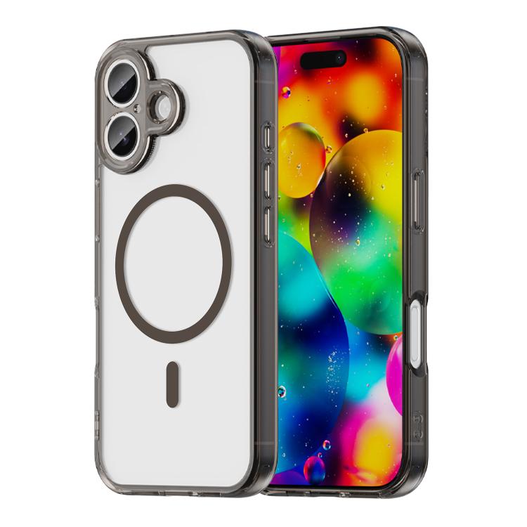 For iPhone 18 PC Hybrid TPU Airbag Shockproof MagSafe Phone Case(Transparent Black)