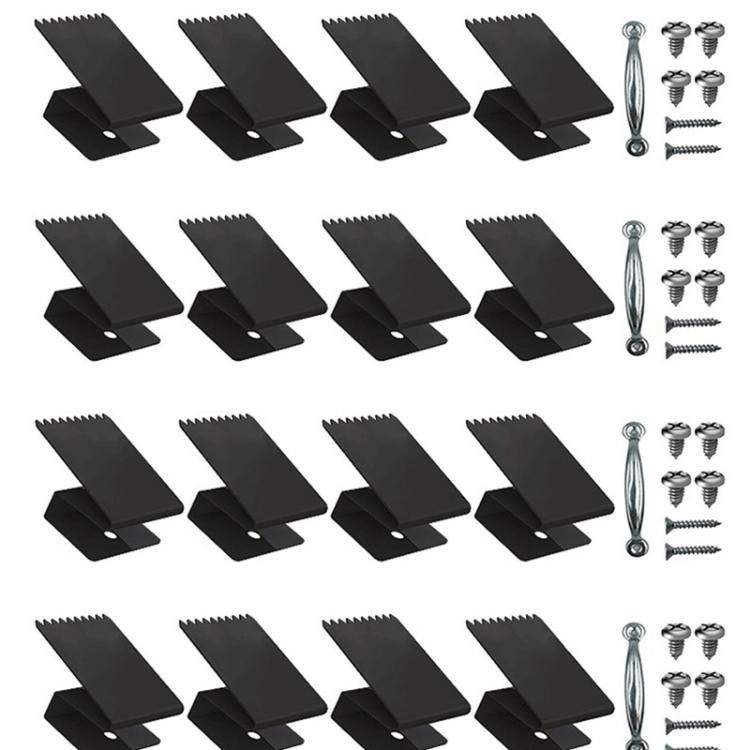 

16 Pack Reusable Metal Universal Window Panel Fastener Hurricane-Resistant Plywood Mounting Clips(Black)