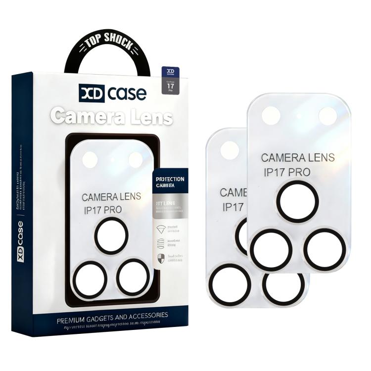

For iPhone 17 Pro XDcase 2pcs Integrated Translucent Frosted Acrylic Camera Lens Protector(White)