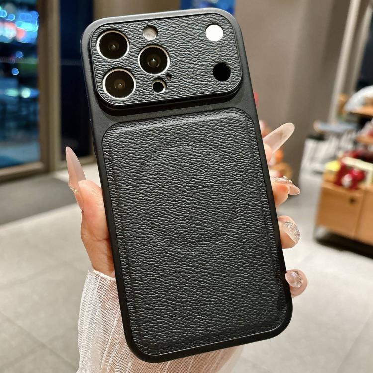 

For iPhone 13 Pro Max Transforms Into 17 Large Window Litchi Texture Magnetic Phone Case(Black)