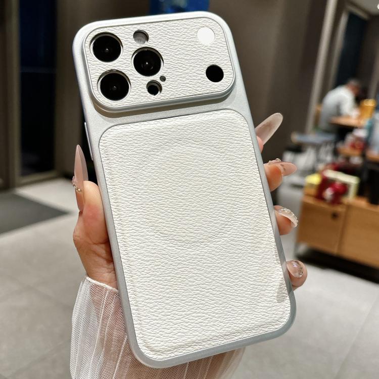 

For iPhone 13 Pro Transforms Into 17 Large Window Litchi Texture Magnetic Phone Case(White)