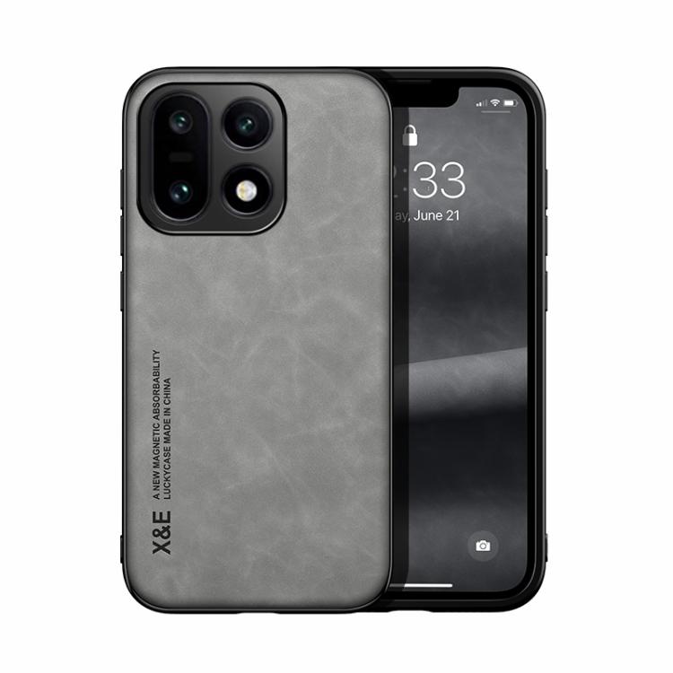 

For OnePlus 15 Skin Feel Magnetic Leather Back Phone Case(Light Grey)