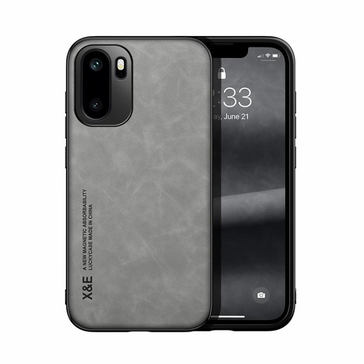 

For OnePlus Ace 6 / Ace 6T / 15R Skin Feel Magnetic Leather Back Phone Case(Light Grey)