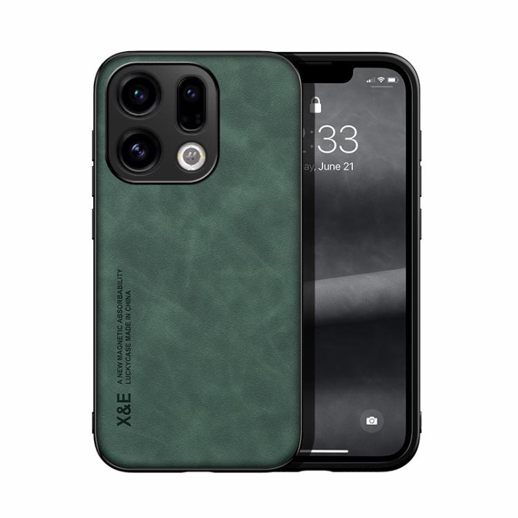 

For OPPO Find X9 Skin Feel Magnetic Leather Back Phone Case(Green)