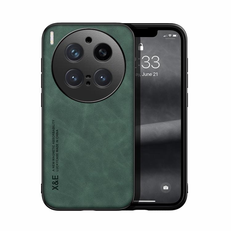 

For vivo X300 Pro Skin Feel Magnetic Leather Back Phone Case(Green)