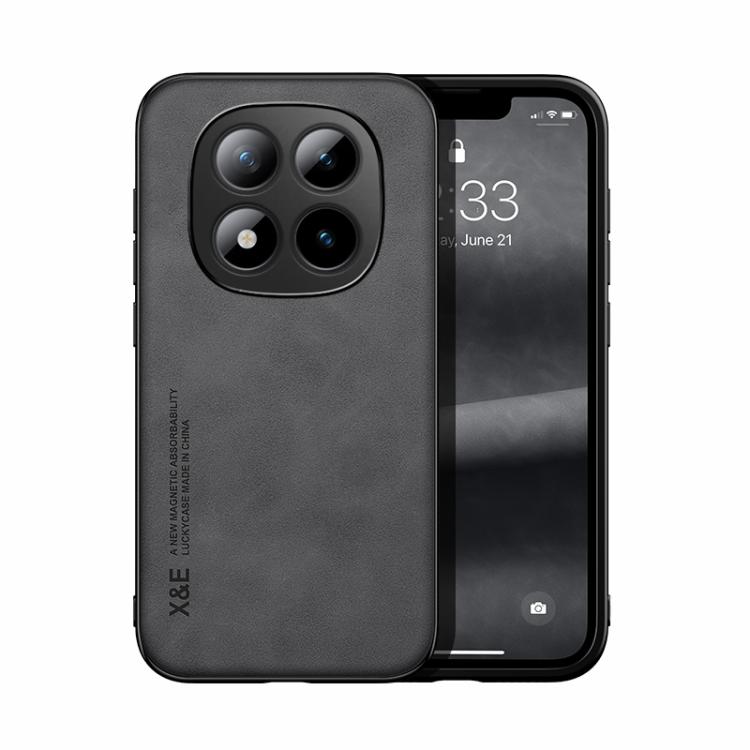 

For Redmi Note 15 Pro+ 5G 163.3mm / Poco M8 Pro 5G Skin Feel Magnetic Leather Back Phone Case(Dark Grey)