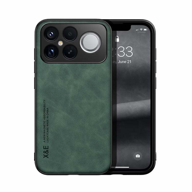 

For Redmi K90 Pro Max / Xiaomi Poco F8 Ultra 5G Skin Feel Magnetic Leather Back Phone Case(Green)