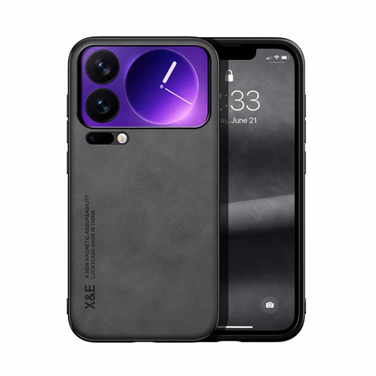 

For Xiaomi 17 Pro Skin Feel Magnetic Leather Back Phone Case(Dark Grey)