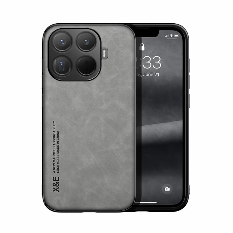 

For Xiaomi 15T Pro 5G Skin Feel Magnetic Leather Back Phone Case(Light Grey)