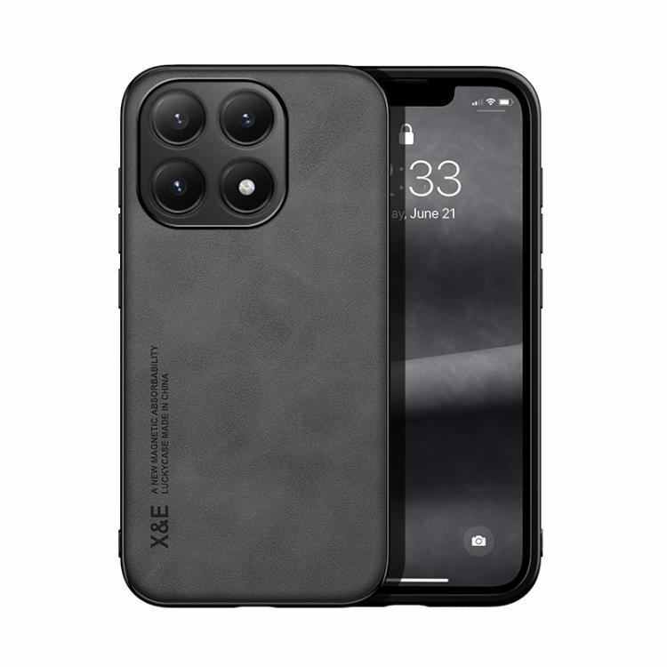 

For Xiaomi 15T 5G Skin Feel Magnetic Leather Back Phone Case(Dark Grey)